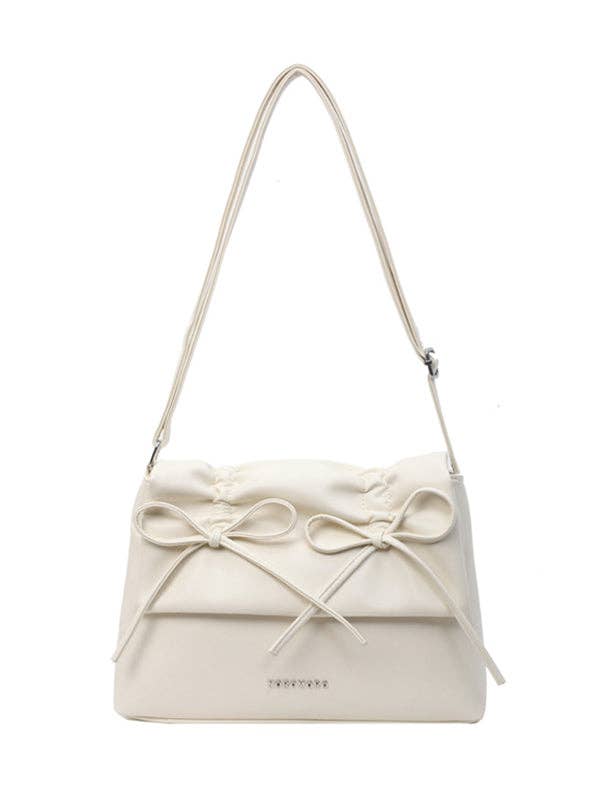 Bowknot Pleated Solid Color Crossbody Bags