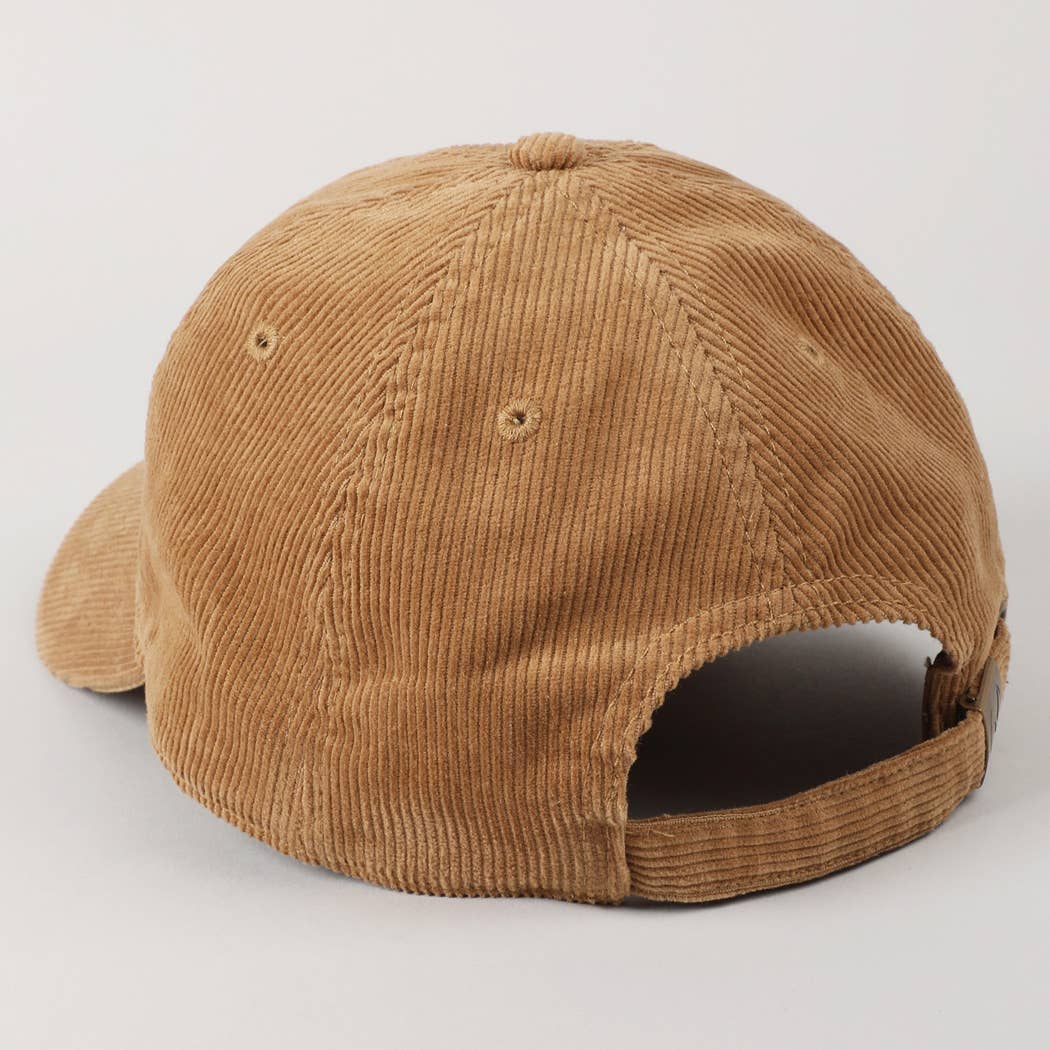 Cowgirl Text Solid Color Corduroy Baseball Cap