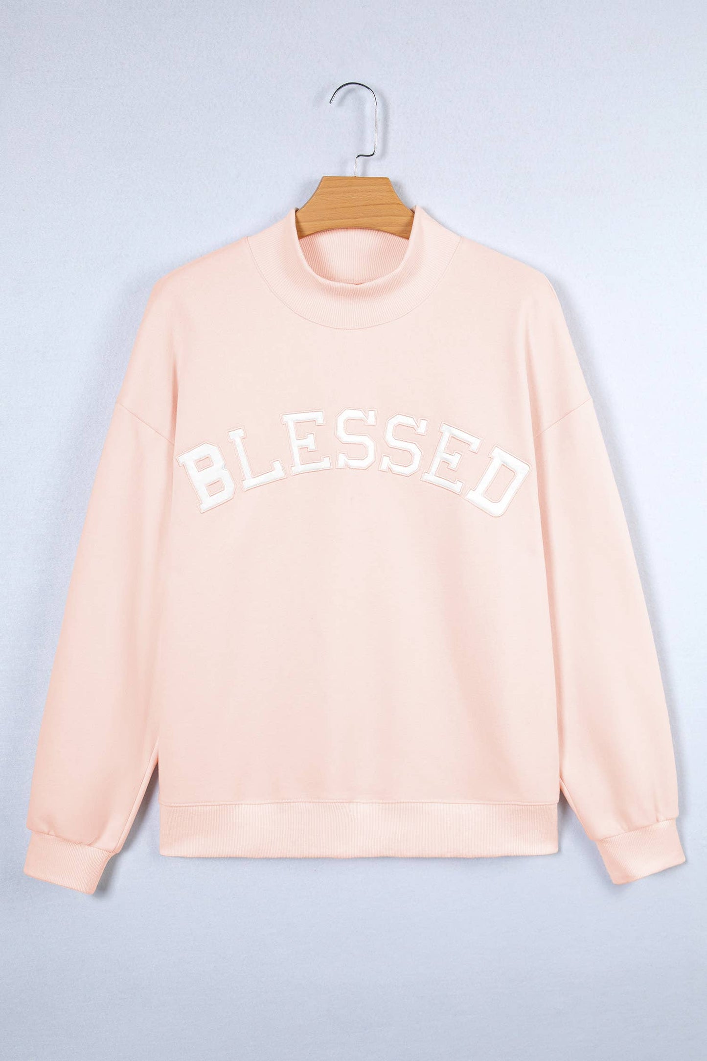 Spring 2026 Blessed Embroidered Mock Neck Sweatshirt | S-4X