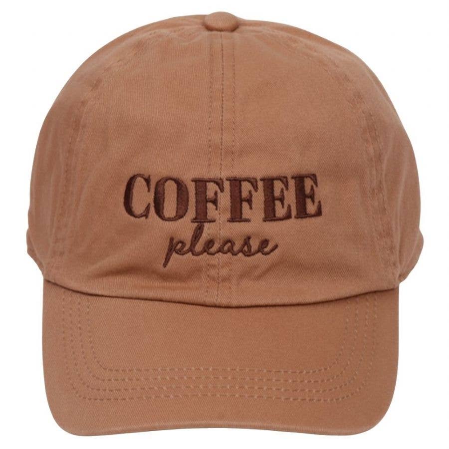 COFFEE PLEASE EMB WASHED CAP, LCAP 5777