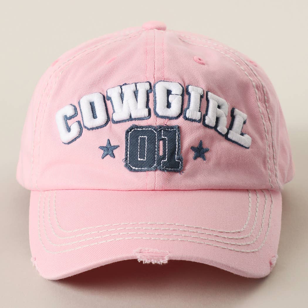 COWGIRL 01 Embroidered Vintage Distressed Baseball Cap