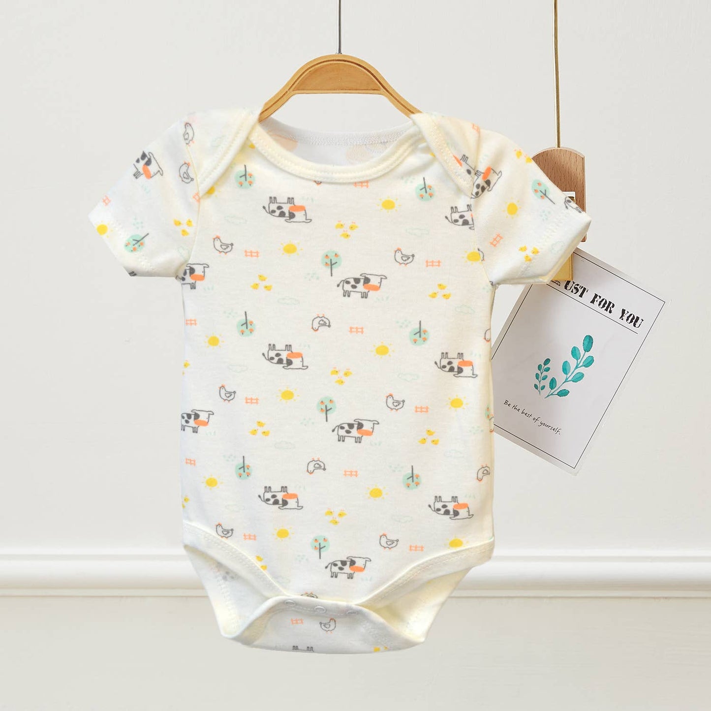 Pack of 3 Baby Cutie Cow Animal Pattern Bodysuits