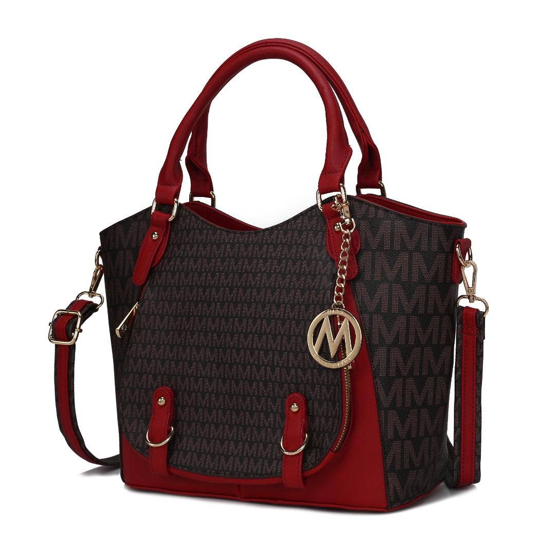 Talula Signature Printed Vegan Leather Satchel Bag by Mia K