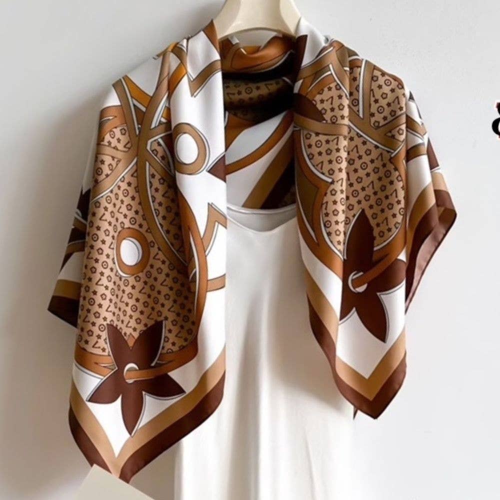 MULTI PATTERN SILKY BANDANA SQUARE NECK SCARF, AS 696