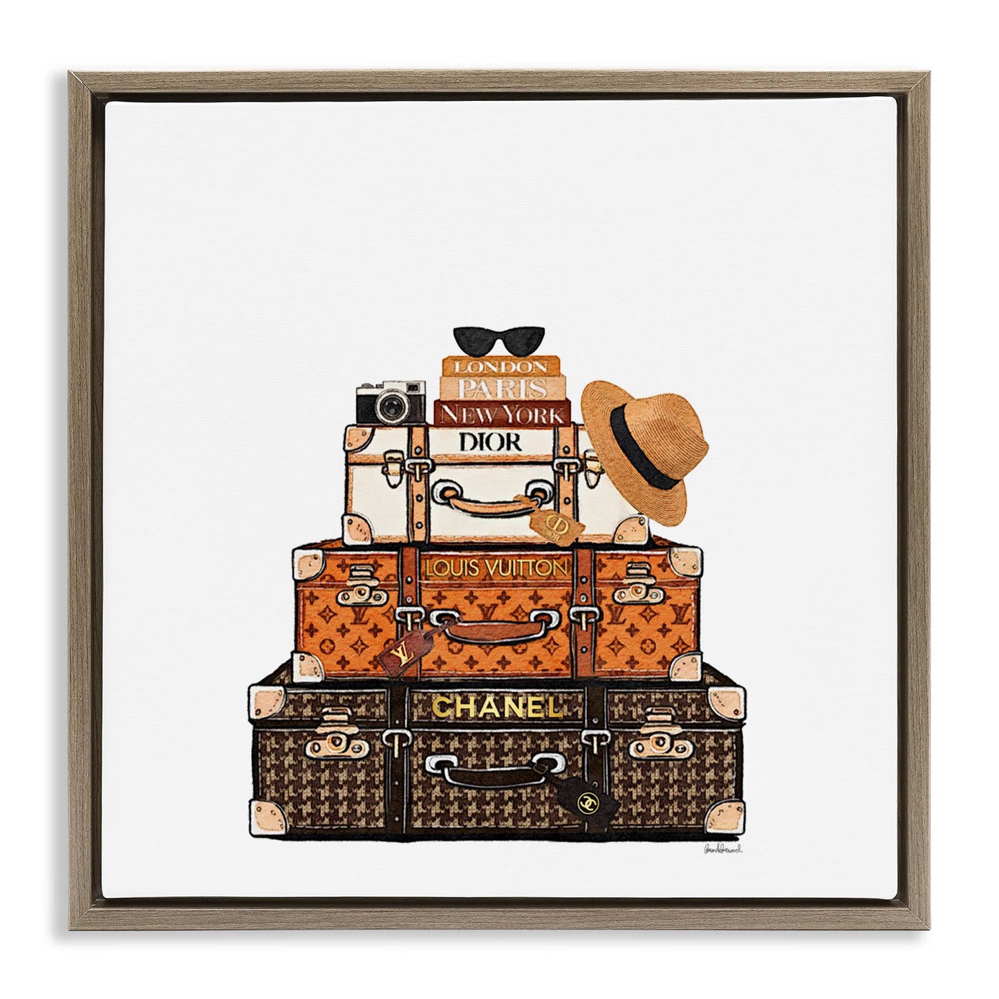 Luxury Travel Luggages - Framed Wall Art