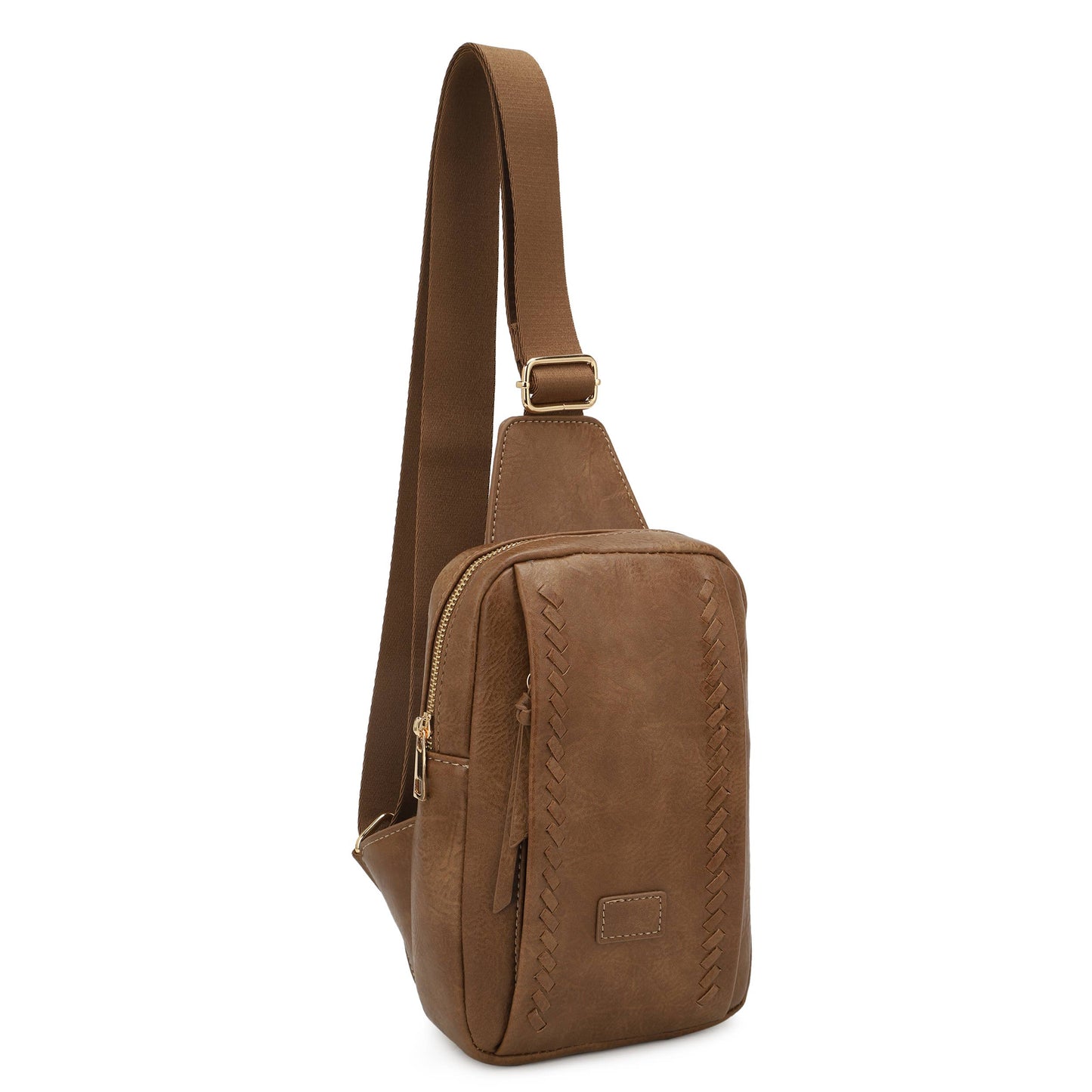 Edina Sling Bag with Zippered Pocket in Web Strap