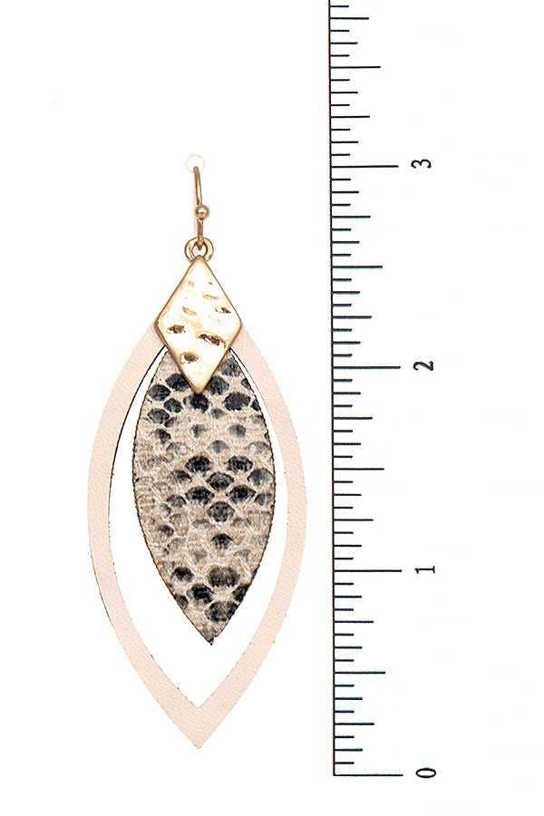 SNAKE PATTERN MARQUISE CUT EARRING