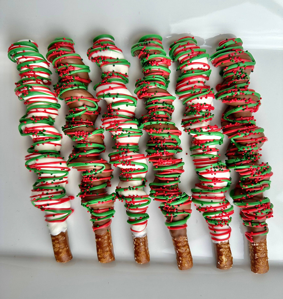 Holiday Chocolate Covered Caramel Pretzels