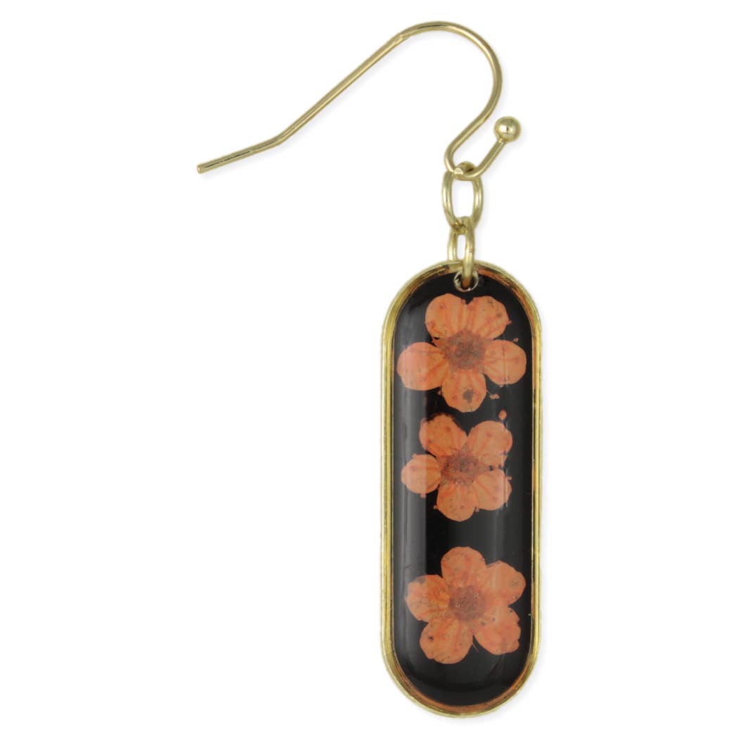 Bouquet Bar Orange Dried Flower Earrings
