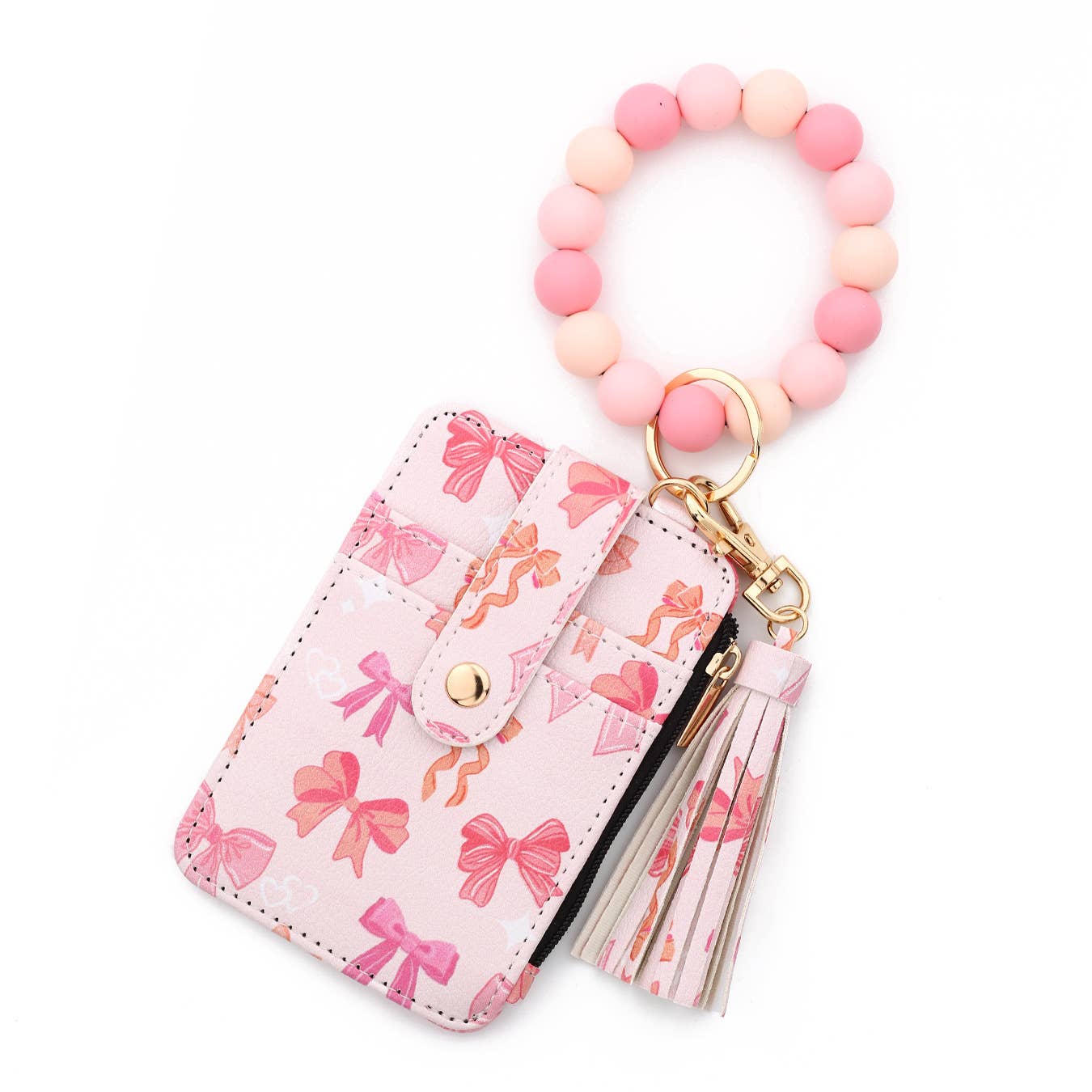 Plant Bow Print Card Holder Bracelet Keychain