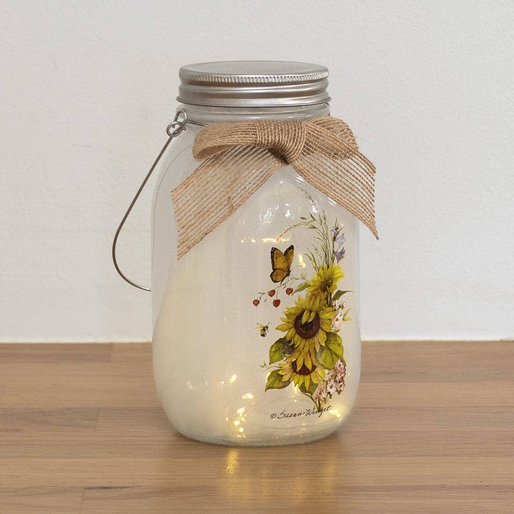 LED Sunflower Mason Jar