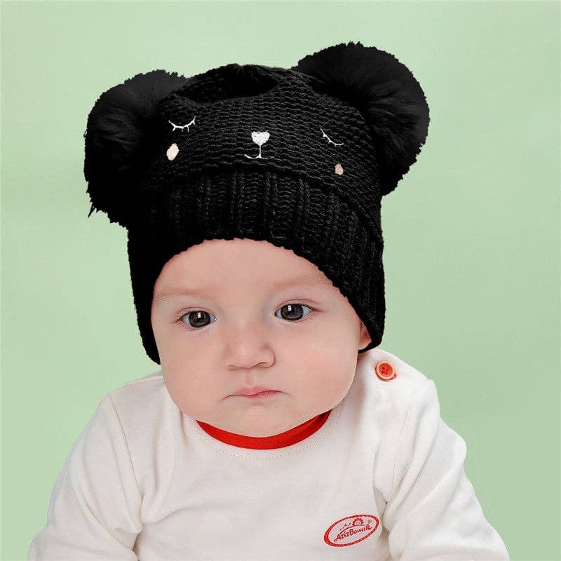 Kids Cute Smile Face Warm Knitted Beanie Hat