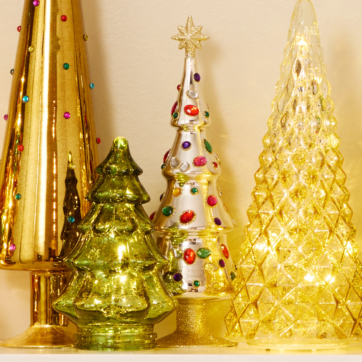 Silver Grand Jewel Glass Christmas Tree - Small