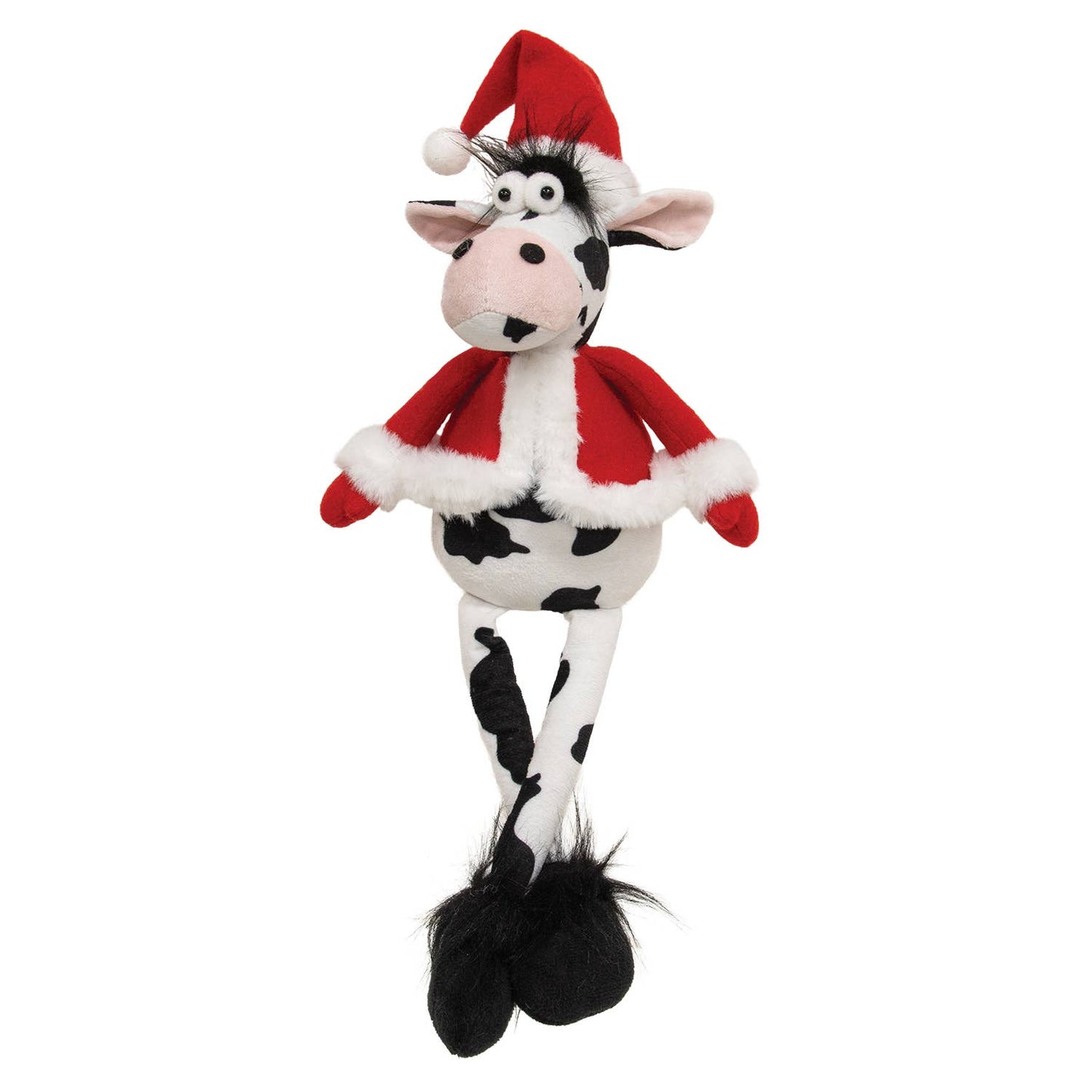 Plush Dangle Leg Santa Cow