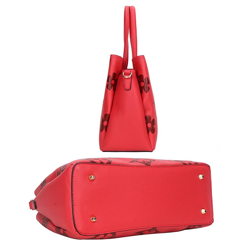 2IN1 PRINT HANDLE SATCHEL BAG WITH WALLET SET, YB 8885 W