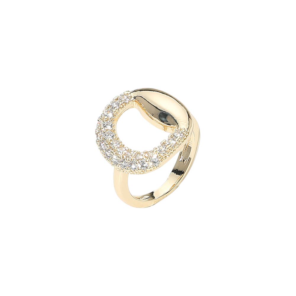 CZ Pave Open Circle Ring