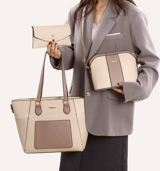 Stylish shoulder bag three piece set