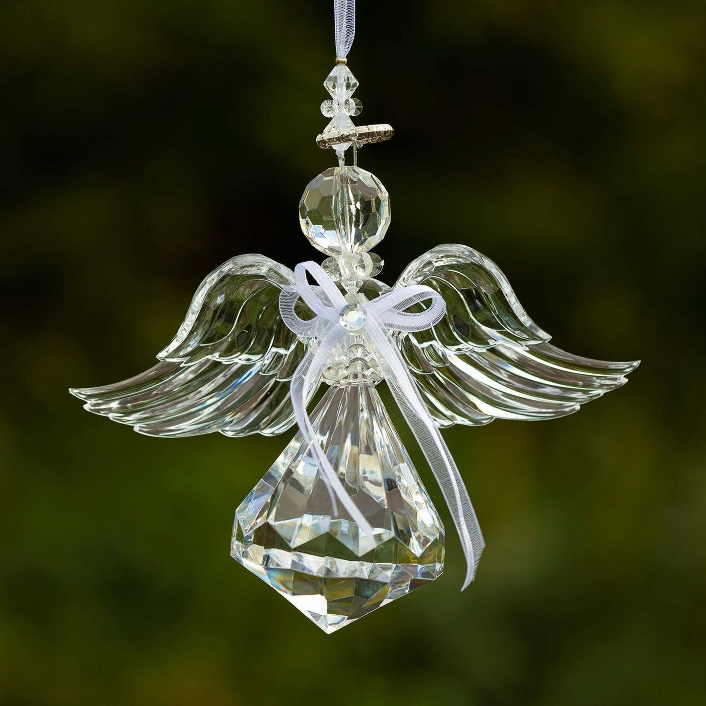 Hanging Clear Acrylic Angel Ornaments in 6 Assorted Styles