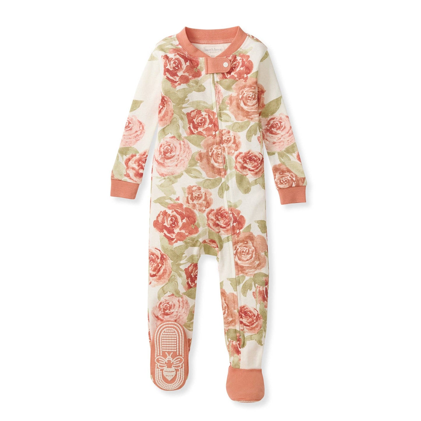 Autumn Rose Garden Organic Cotton Sleeper Footed
