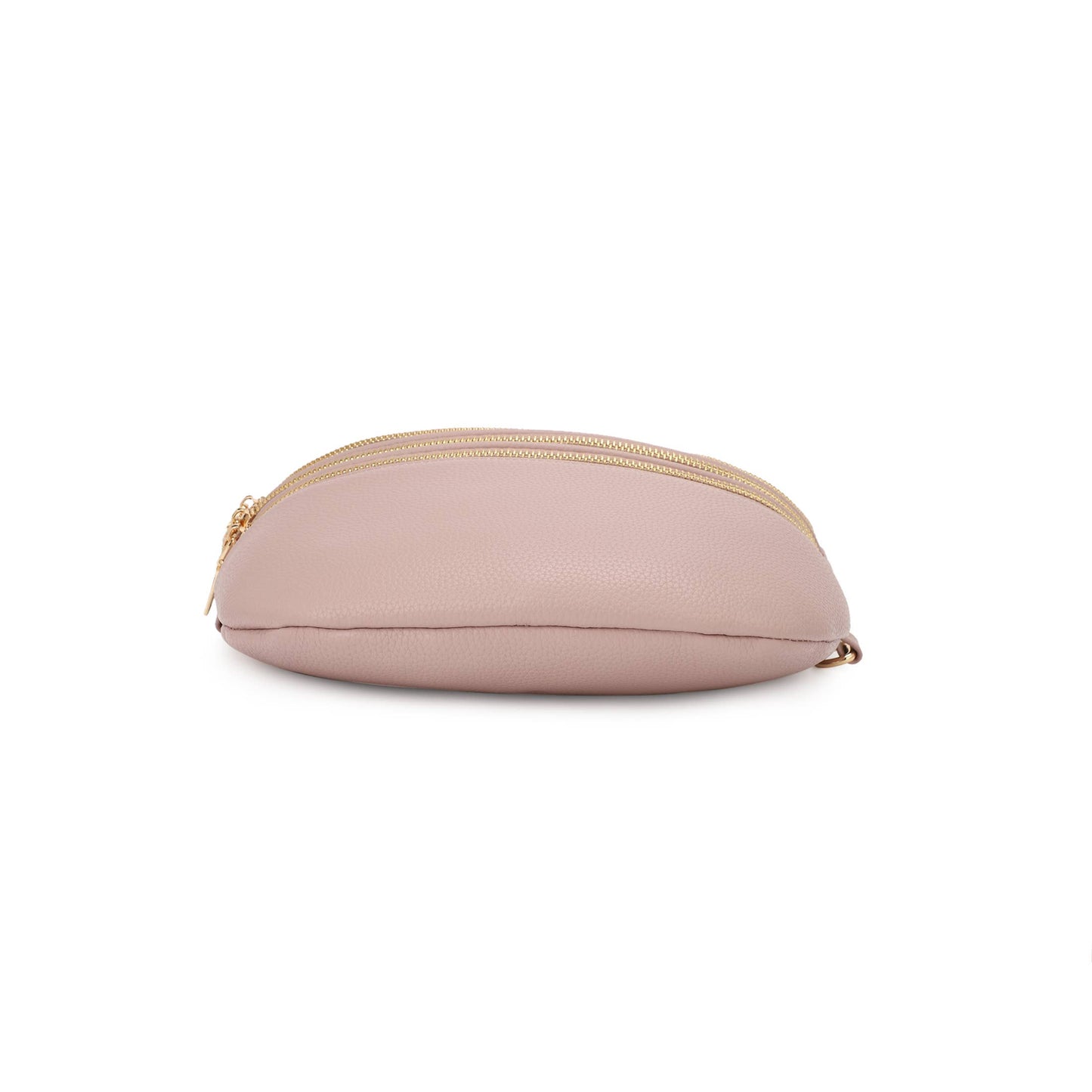 TINA TRIPLE ZIPPERED SLING BAG WITH PRINTED STRAP