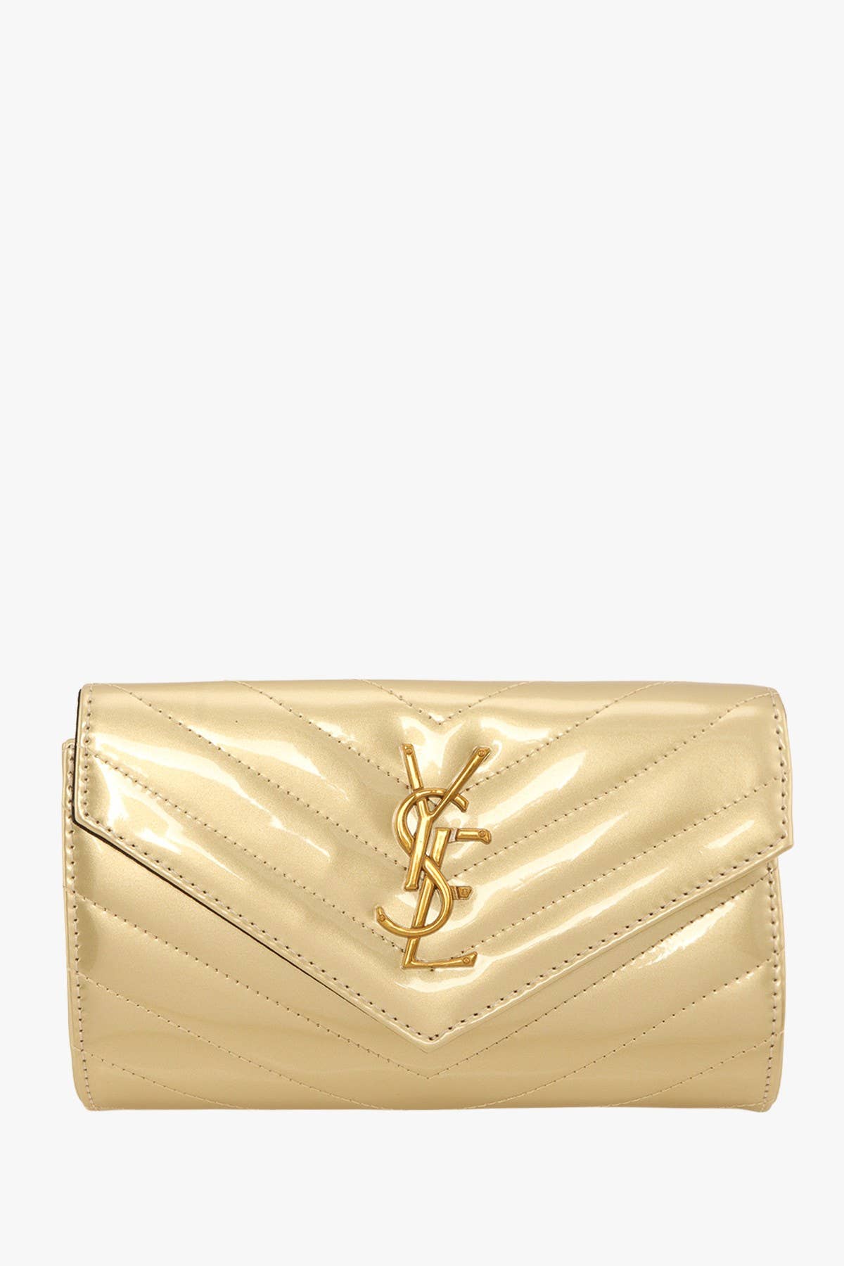 High-shine Chevron Quilted Crossbody Bag