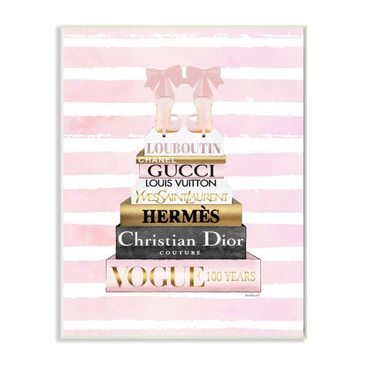 Glam Fashion Heals with Bookstack and Pink Stripes Oversized