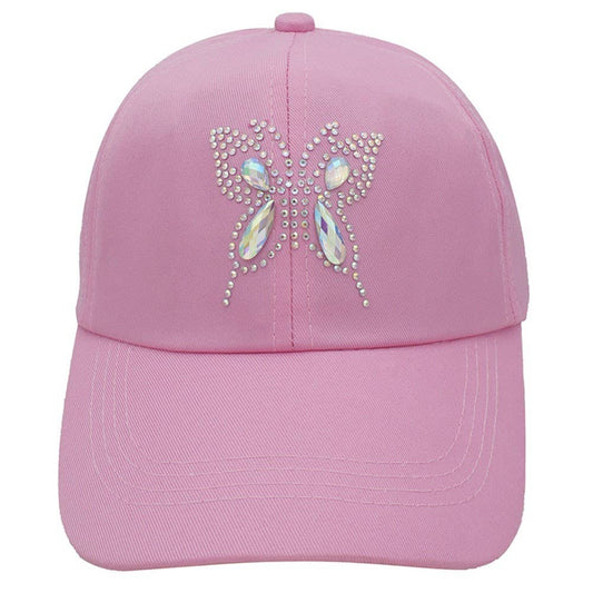 RHINESTONE BUTTERFLY FASHION CAPS