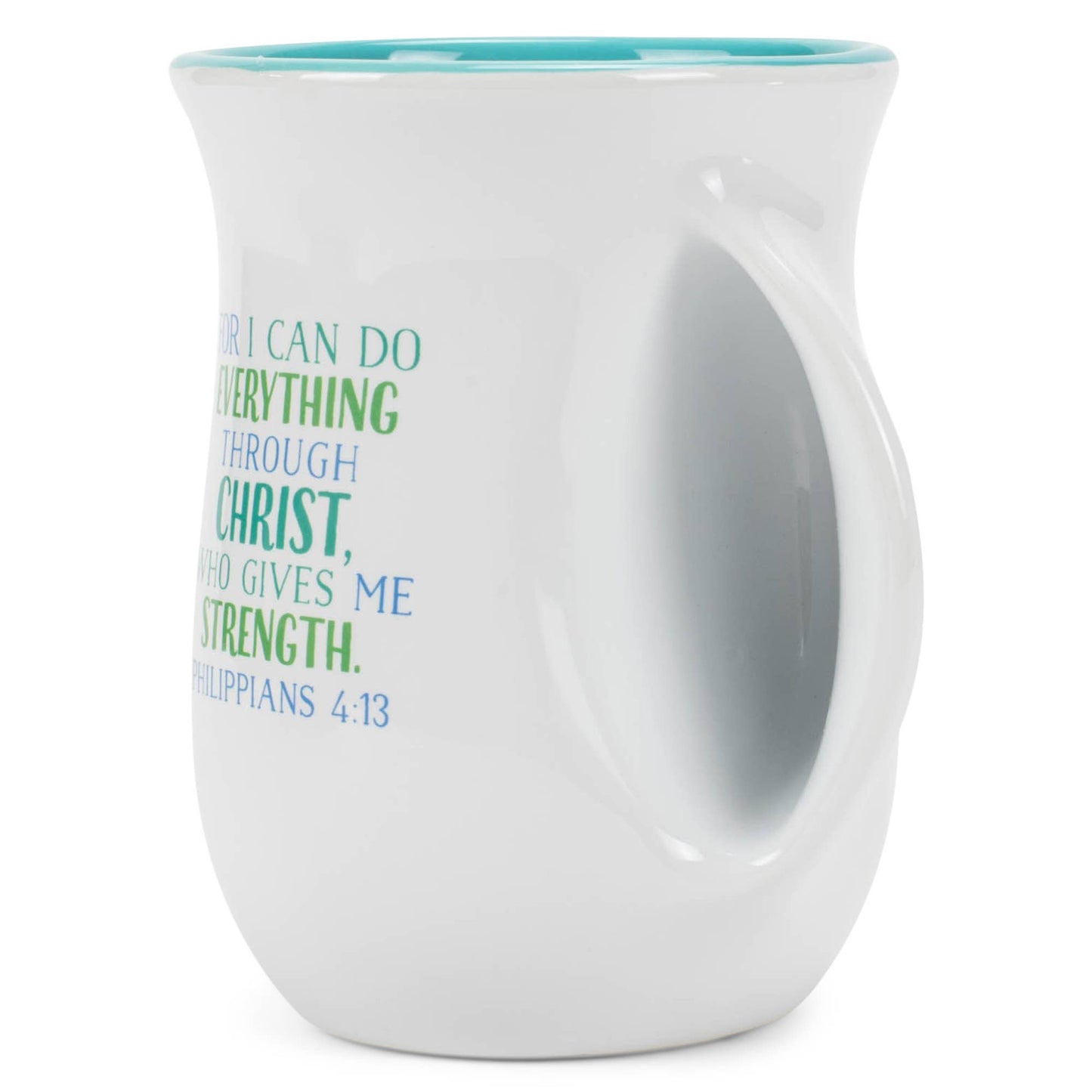 Ceramic Handwarmer Mug Serenity Prayer Green/White