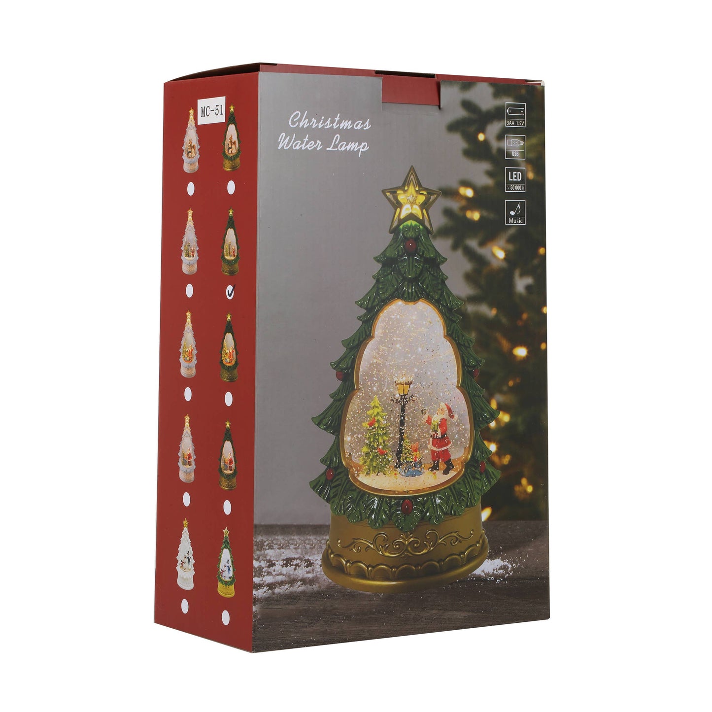 Christmas Musical Lighted Water Glitter Snow Globe Lamp