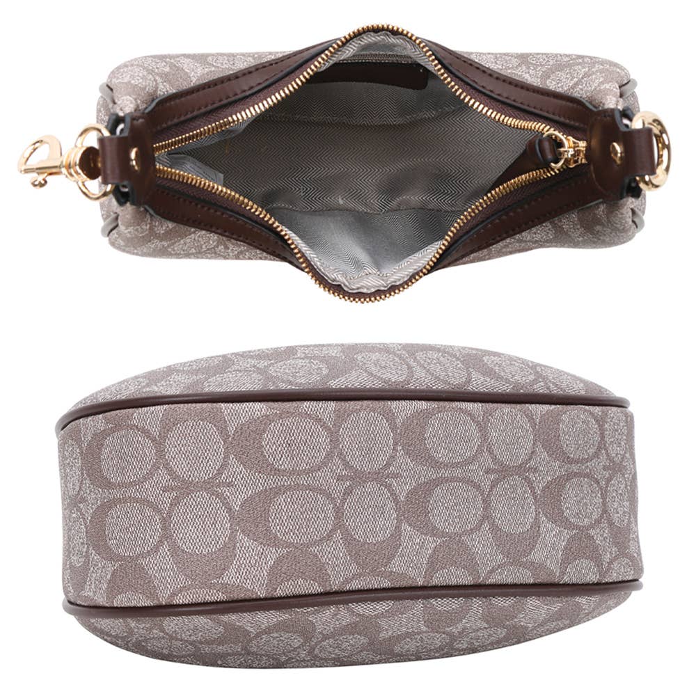 2IN1 OVAL PRINT SATCHEL W WALLET SET, XFT 1224A