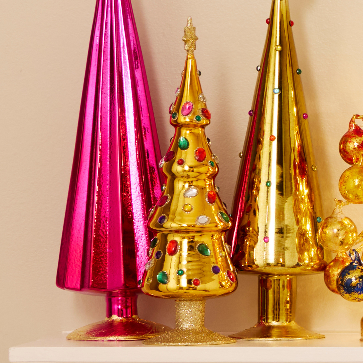 Gold Grand Jewel Glass Christmas Tree - Small