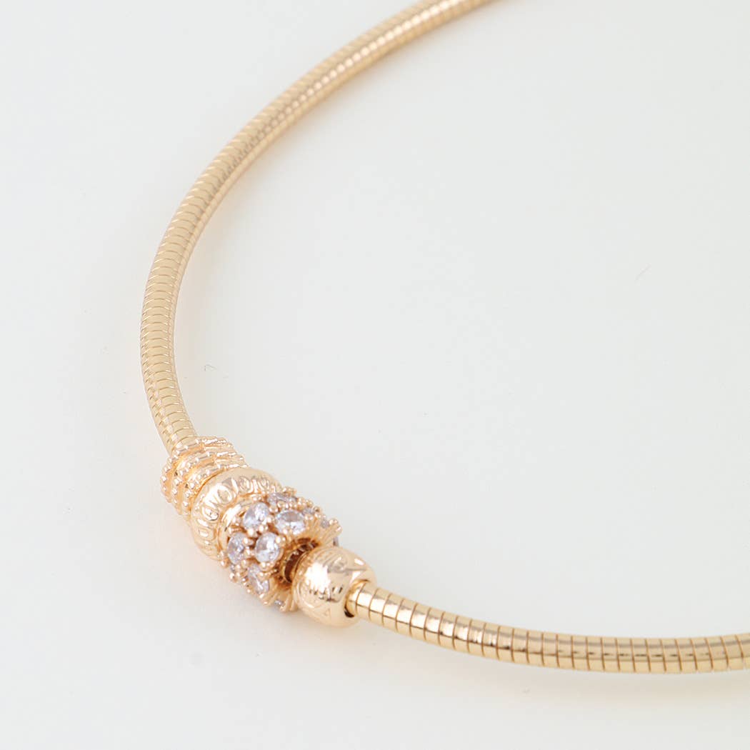 Multi Jeweled Loop Pendant Chain Necklace