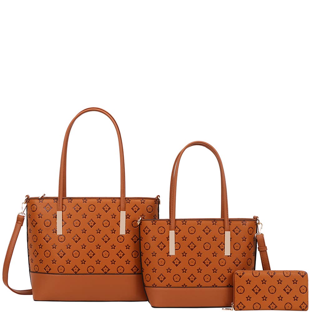 3IN1 PRINTED DESIGN BAG W MATCHING BAG AND WALLE, WY 8557 S