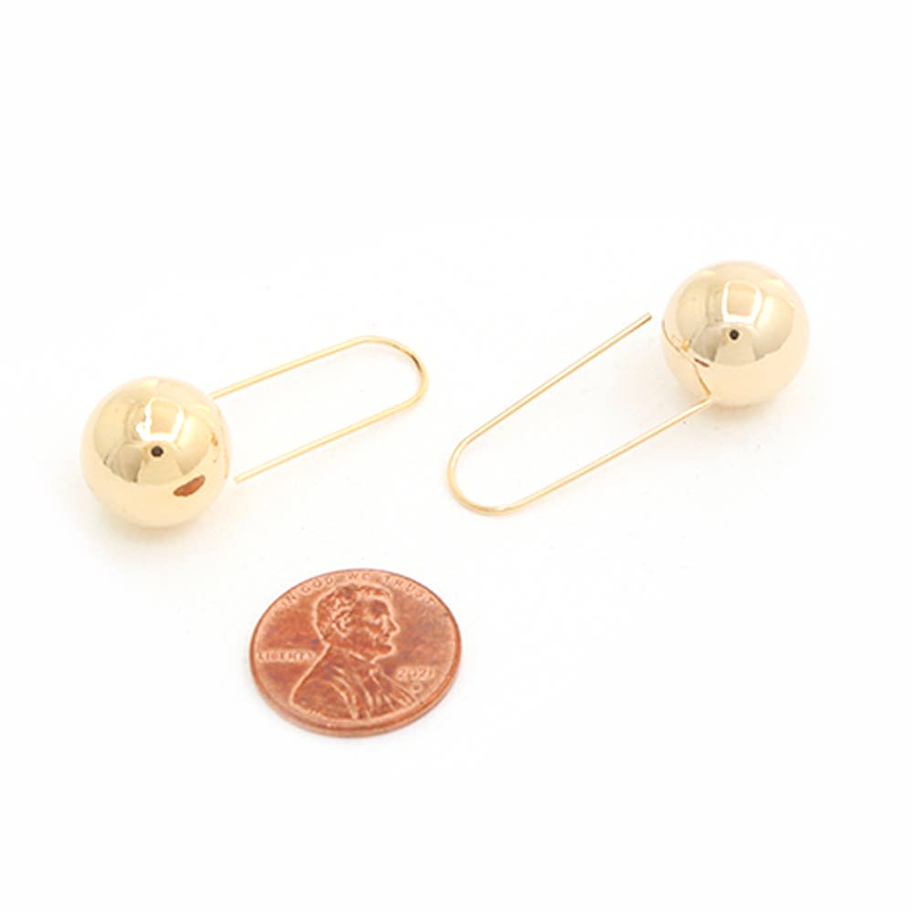 14K GOLD DIPPED BALL EARRING KSE-6986-2