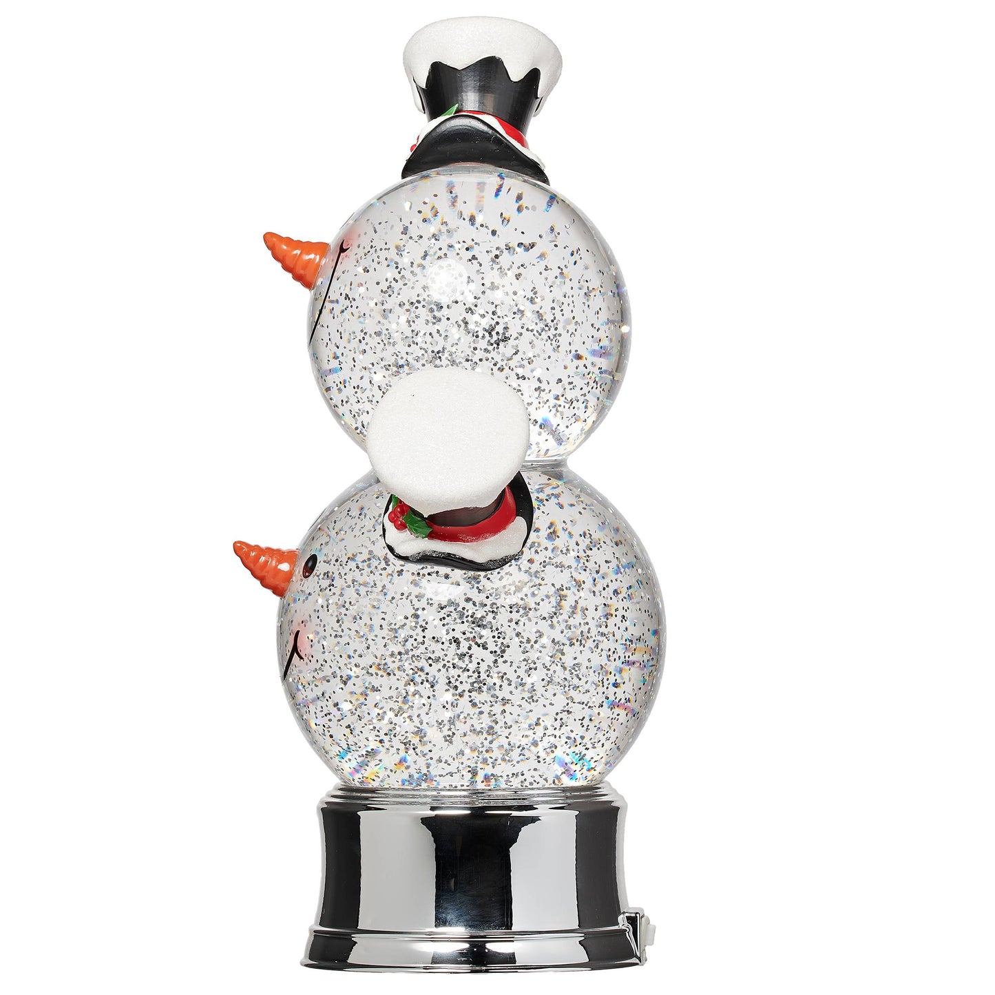 Double Snowman LED Swirl Heads Christmas Tabletop Decoration