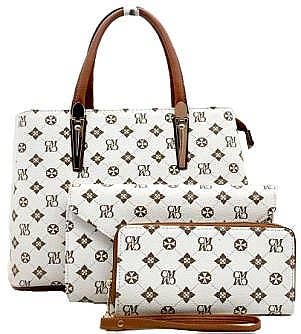 CM2678 3-in-1 Designer Inspired Satchel Clutch Wallet Set