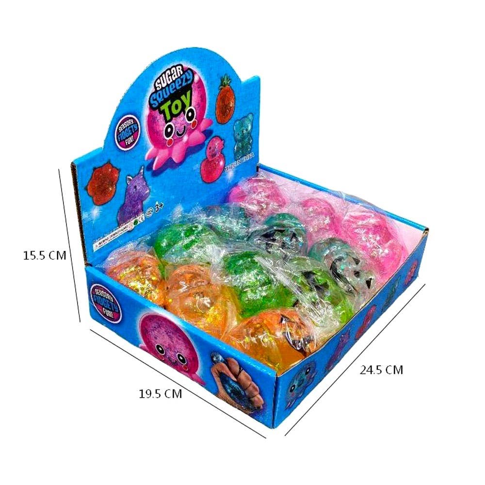 12PCS - Glitter Halloween Pumpkin Squeeze Squishy Stress Relief Toy
