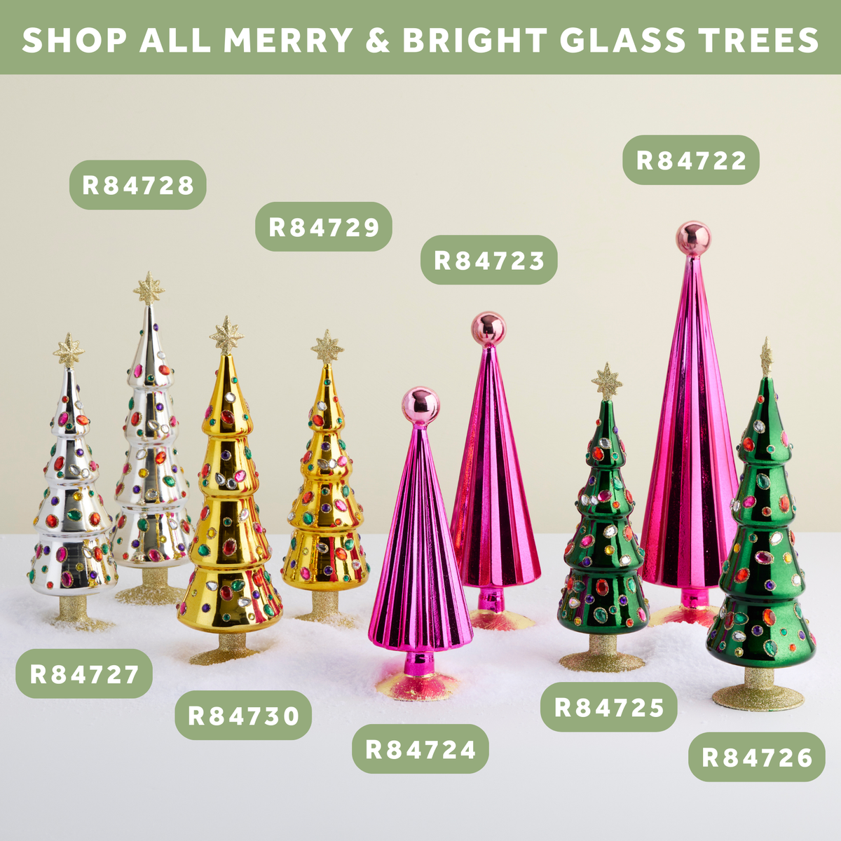 Silver Grand Jewel Glass Christmas Tree - Large