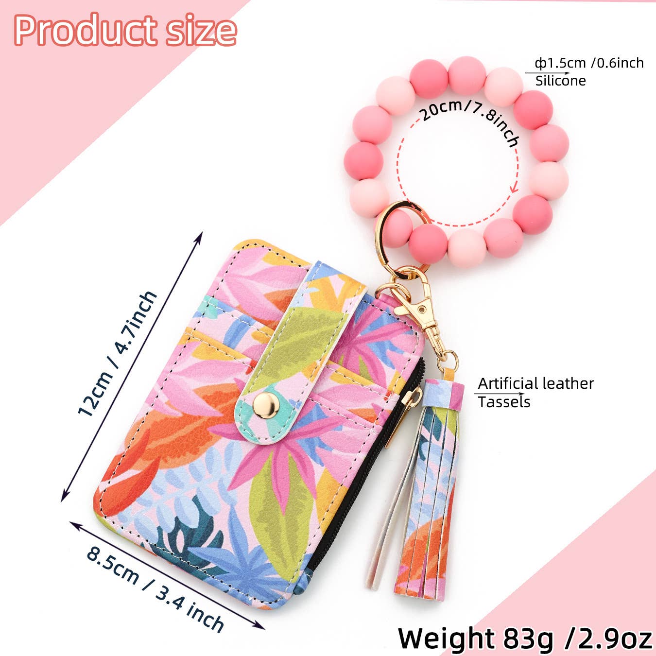 Plant Bow Print Card Holder Bracelet Keychain