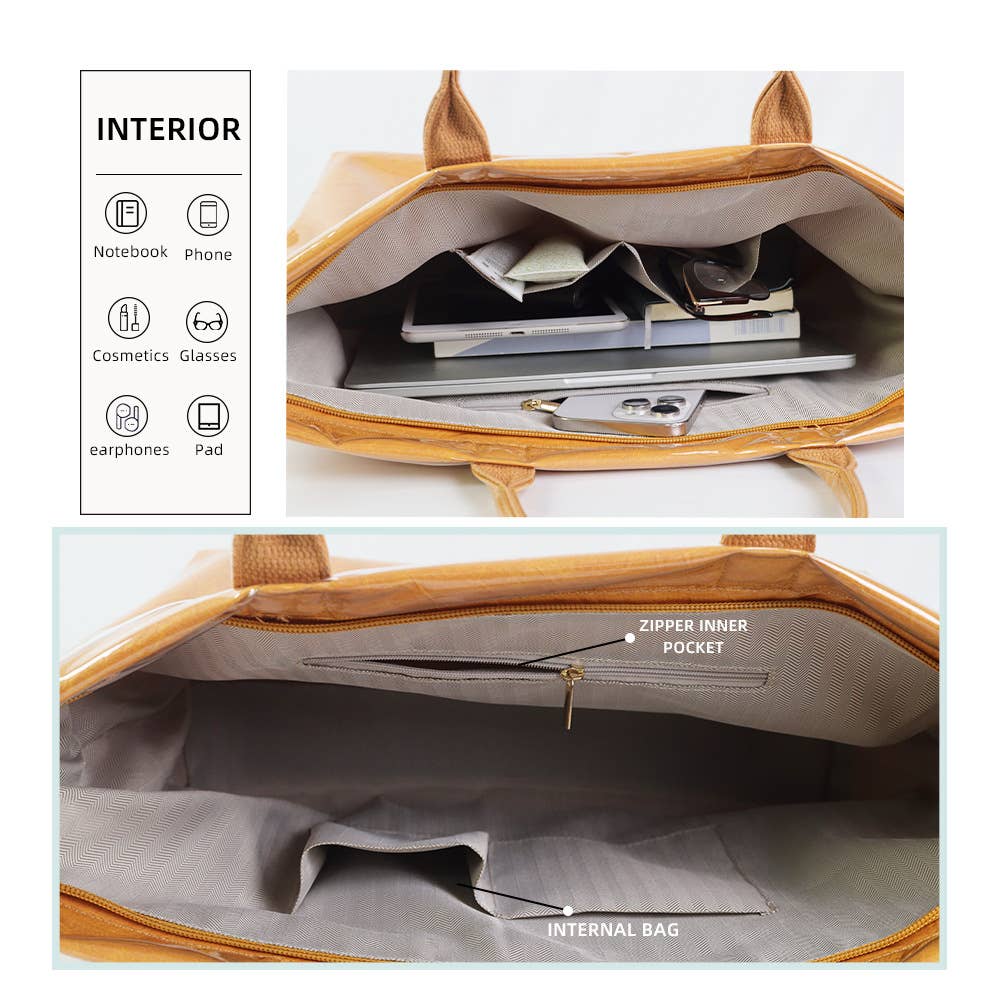 PVC Handbag Letter Tote Bag Crossbody Bag