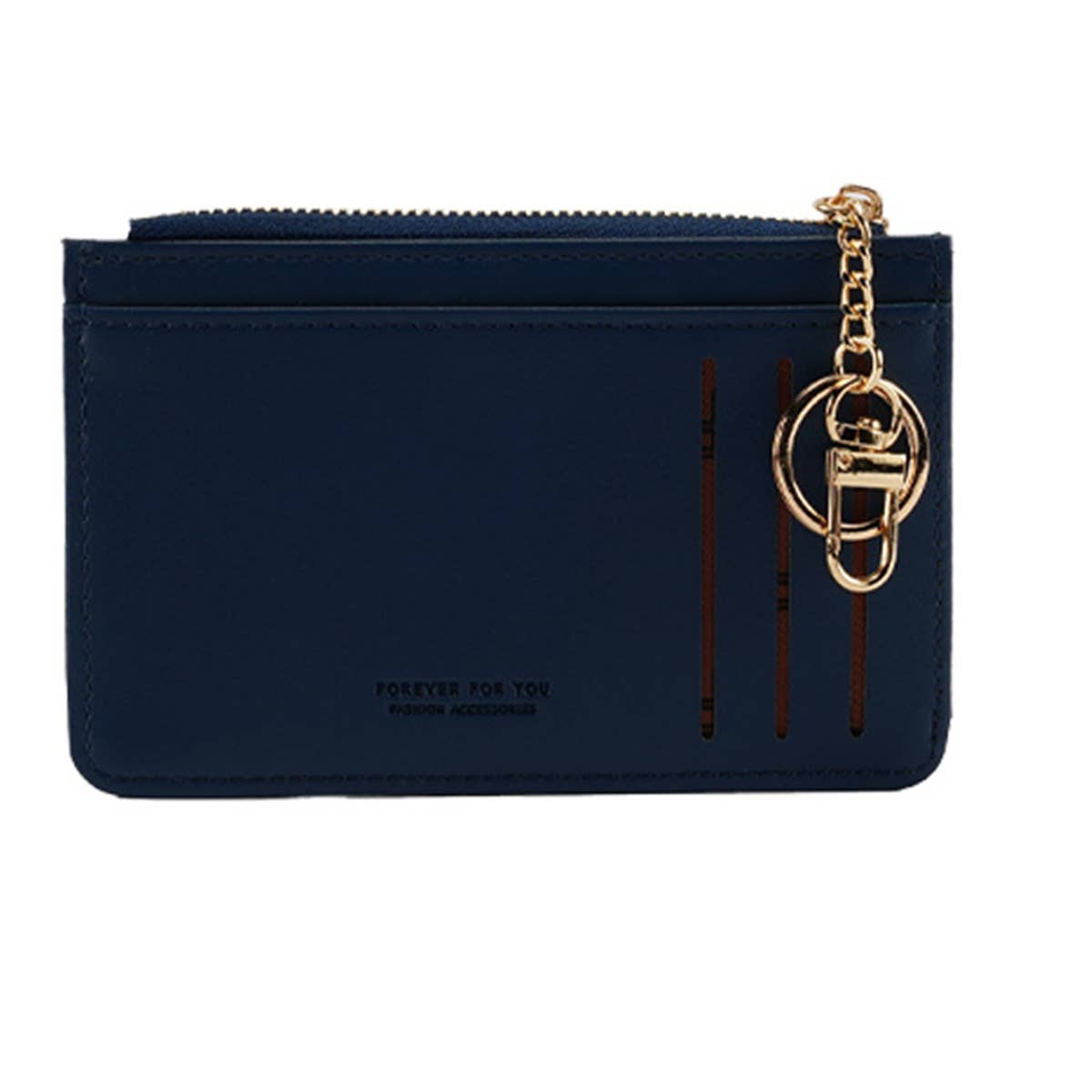WOMEN SIMPLE SOLID COLOR WALLET WITH KEY RING_CWAB1239