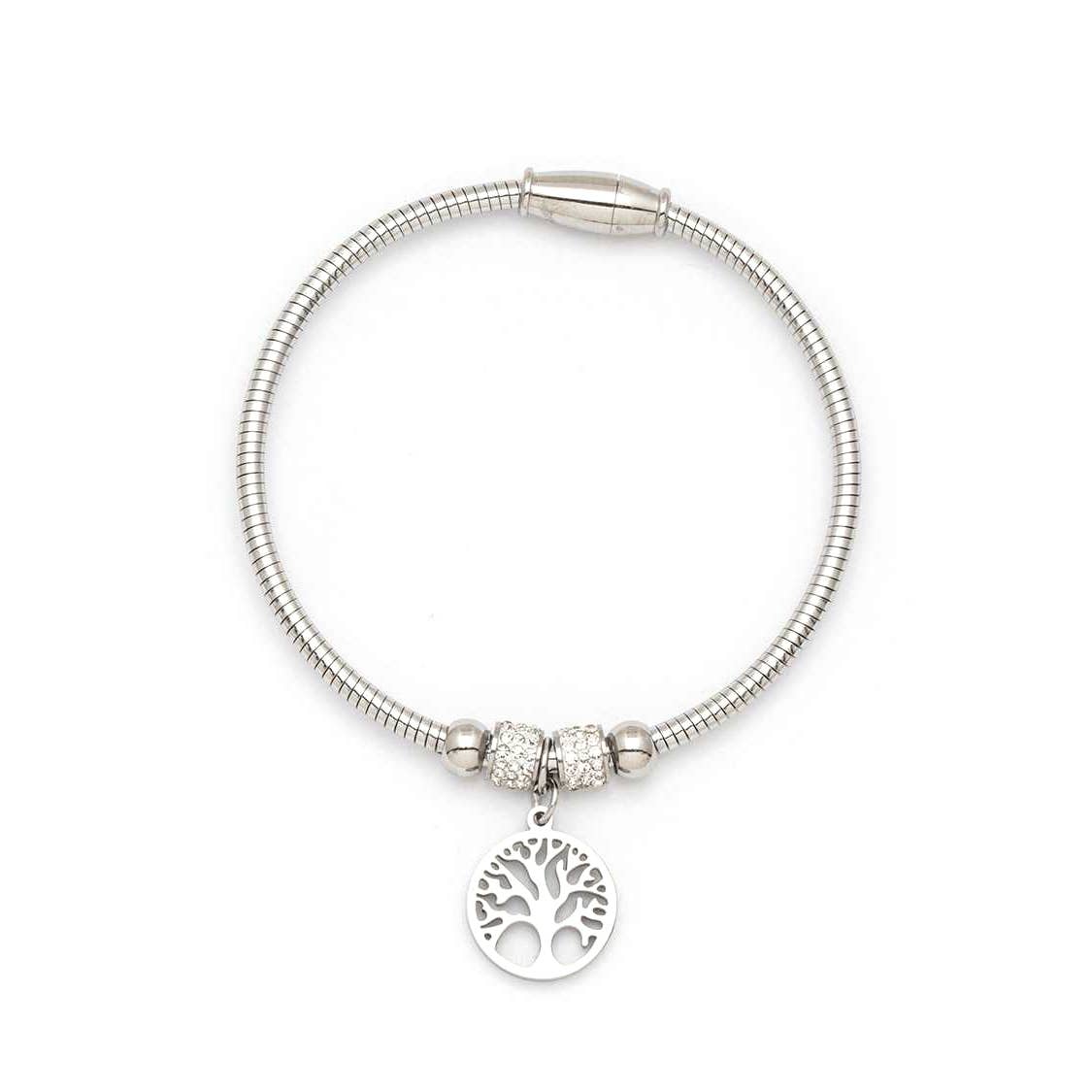 Stainless Steel Tree Charm Wired Bracelet