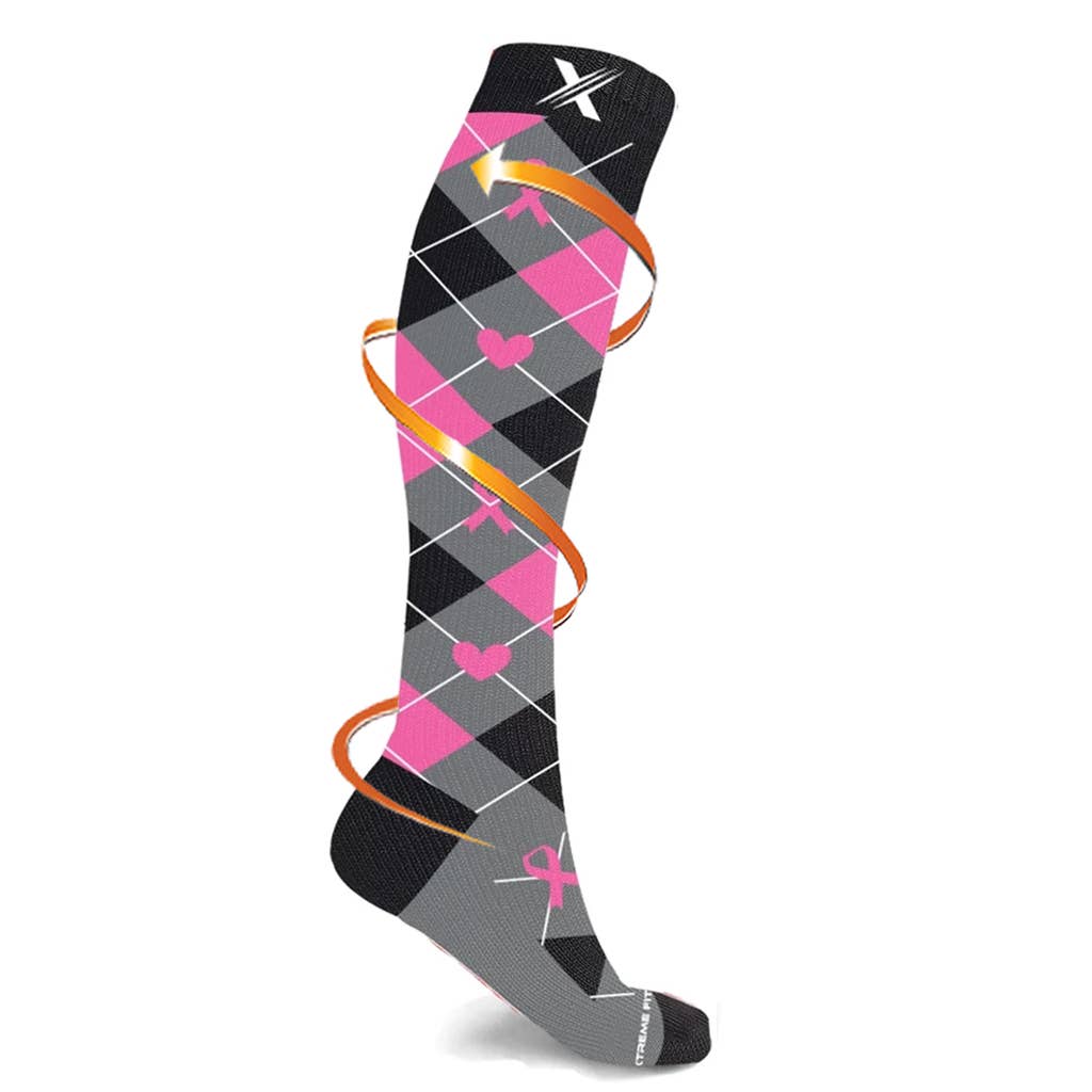 BCA KNEE-HIGH HOPE & LOVE COMPRESSION SOCKS - 3 ASST STYLES