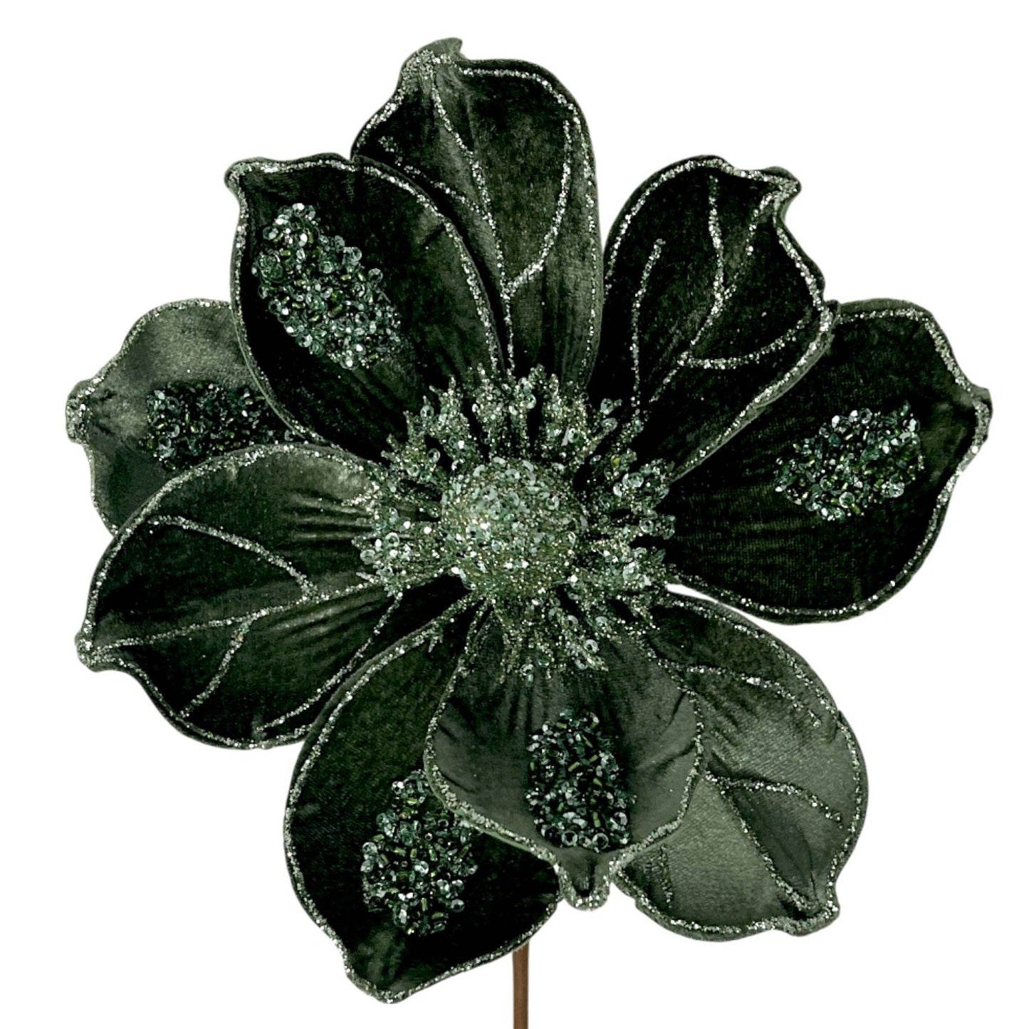 Sage Green Velvet Magnolia Stem H:17" Dia:17"