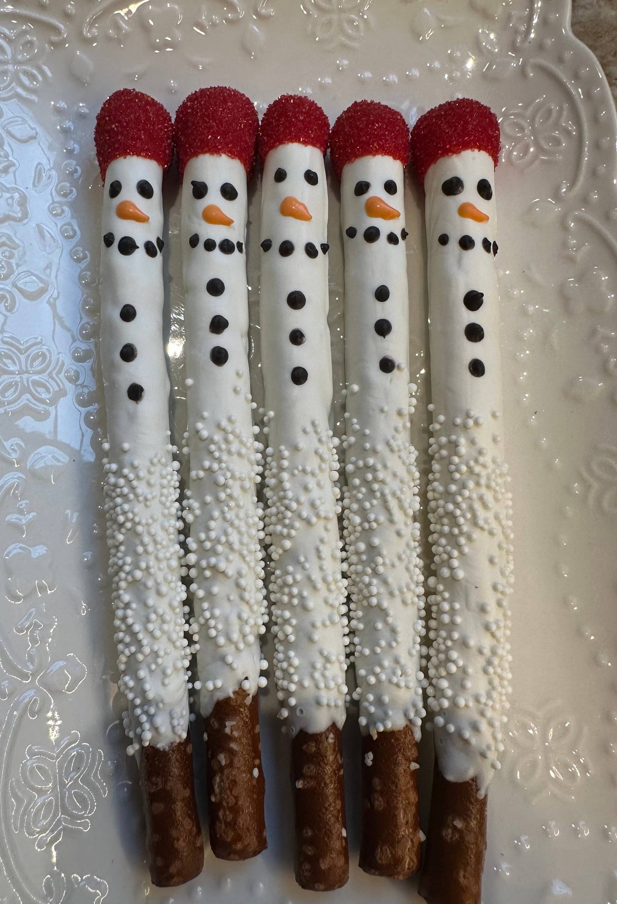 Snowman Chocolate Covered Pretzels