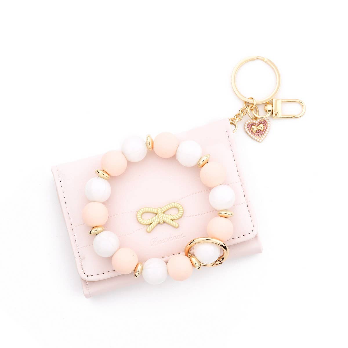 Butterfly Card Wallet with Heart & Bead Keychain_CWAB4969