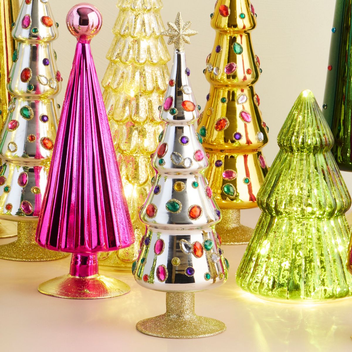 Silver Grand Jewel Glass Christmas Tree - Small