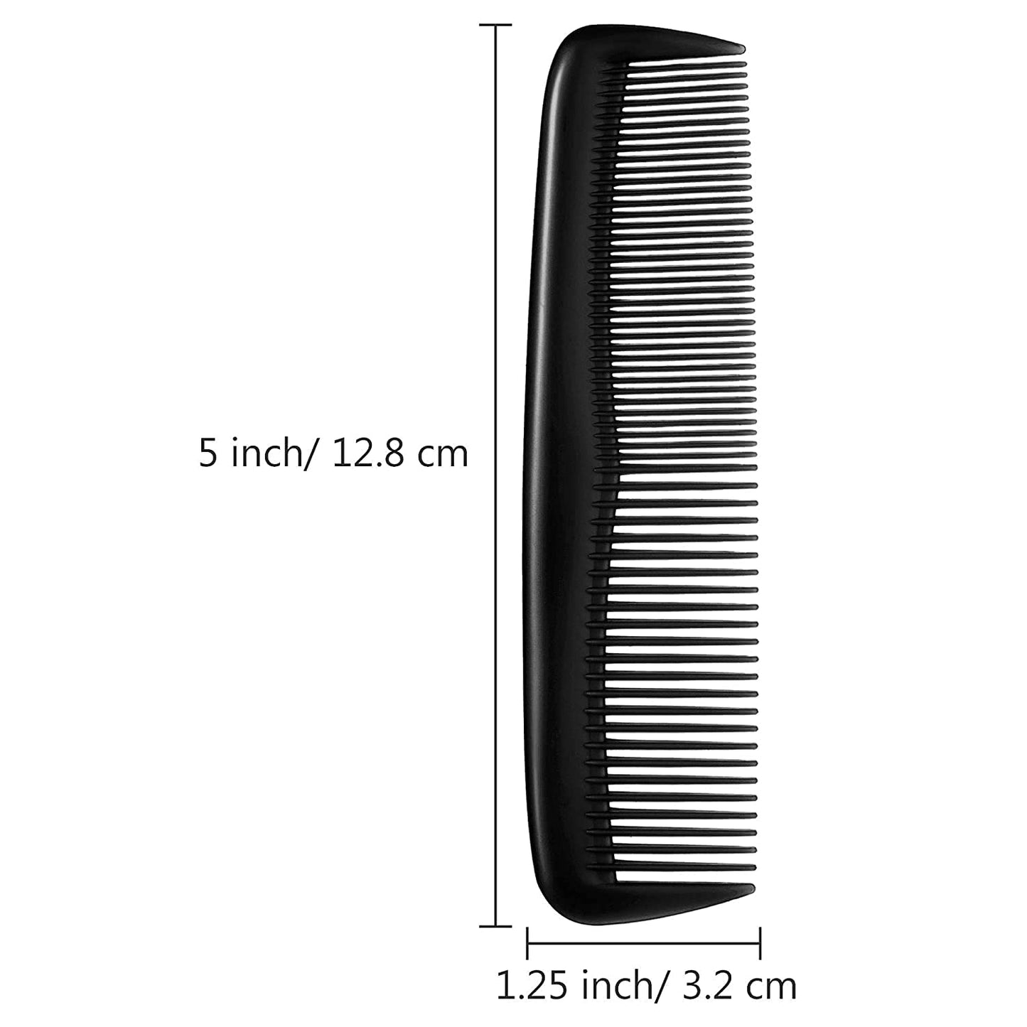 Unbreakable Pocket Combs Hair Care - (Black) Pack of 15