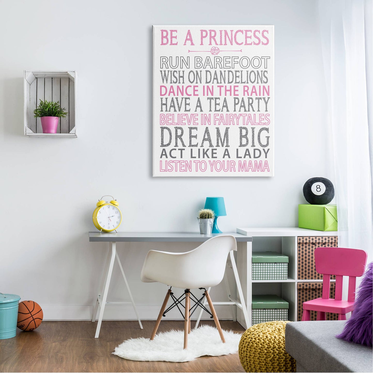 Be a Princess Pink Typog Canvas
