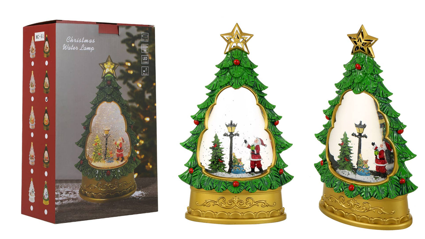 Christmas Musical Lighted Water Glitter Snow Globe Lamp
